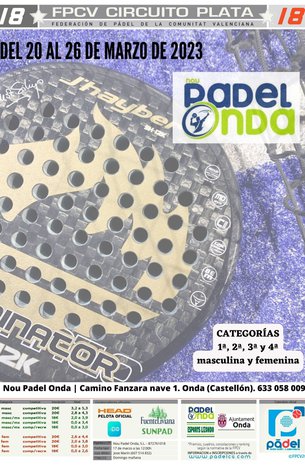 PLATA 18MF NOU PADEL ONDA